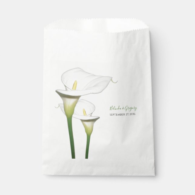 Elegant White Calla Lilies Wedding Geschenktütchen (Vorderseite)