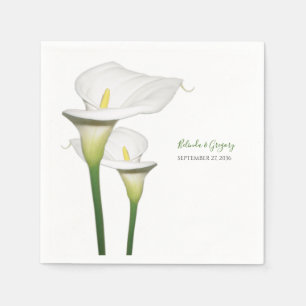 Elegant White Calla Lilies Wedding Serviette