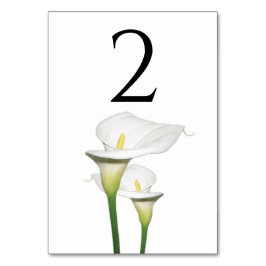Elegant White Calla Lilies Wedding Tischnummer