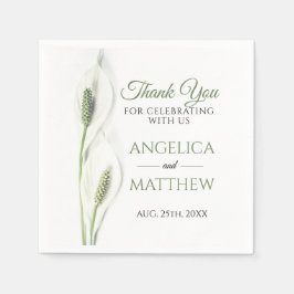 Elegant White Calla Lily Blume Blumenbeweis Vielen Serviette