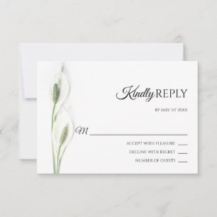 Elegant White Calla Lily Blume UAWG Wedding RSVP Karte