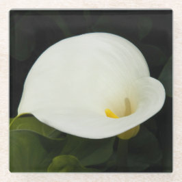 Elegant White Calla Lily Blumen Glasuntersetzer