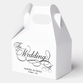 Elegant White Calligraphy Wedding Geschenkschachtel