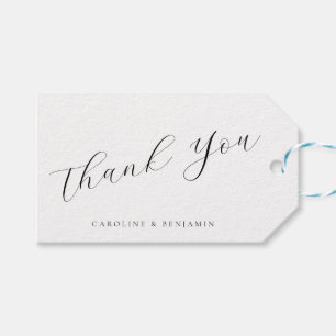 Elegant White Calligraphy Wedding Vielen Dank Geschenkanhänger