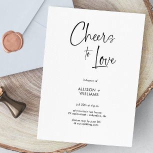 Elegant White Cheers zur Liebe von Script Wedding Einladung