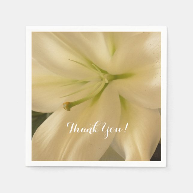 Elegant White Crema Napkins Serviette (Vorderseite)