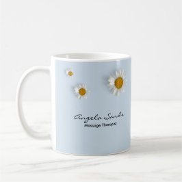 Elegant white daisies blue kaffeetasse