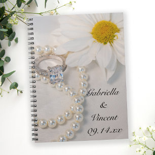Elegant White Daisy Wedding Notizblock