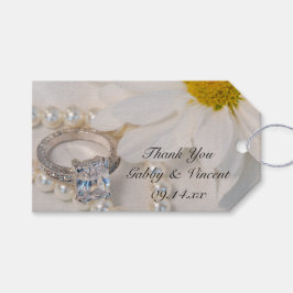 Elegant White Daisy Wedding Vielen Dank für Ihre L Geschenkanhänger