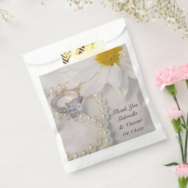 Elegant White Daisy Wedding Vielen Dank Geschenktütchen