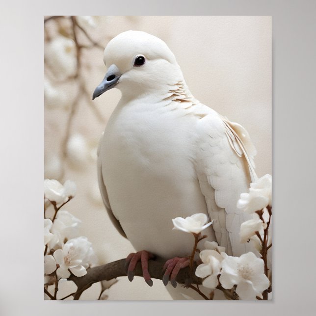 Elegant White Dove Poster (Vorne)