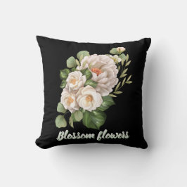 Elegant white floral bouquet with green leaves kissen