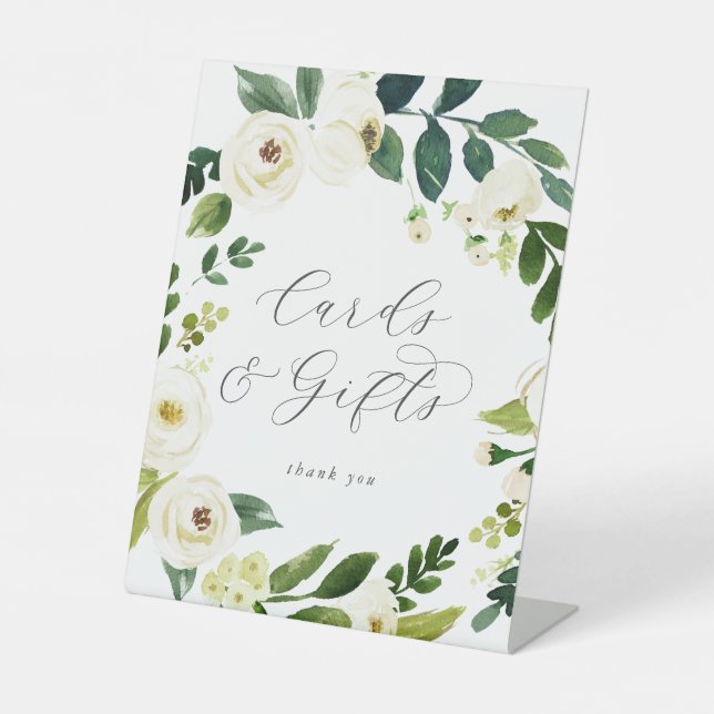 Elegant White Floral Cards and Gifts Sockelschild (Vorderseite)