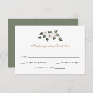Elegant White Floral Greenery Ivy Wedding RSVP Einladung
