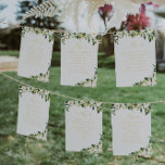 Elegant White Floral | Hochzeit Tischnummer<br><div class="desc">Dieses Schild kann verwendet werden, um Ihre Gäste alphabetisch oder per Tischnummer zu organisieren. Fügen Sie mehr (oder weniger) Gäste hinzu, indem Sie auf den Button "Anpassen" klicken. Auch die Hintergrundfarbe kann personalisiert sein. Fügen Sie diesem Design Ihre benutzerdefinierte Formulierung hinzu, indem Sie die Felder "Diese Designvorlage bearbeiten" auf der...</div>