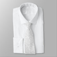 Elegant White Floral Neck Tie