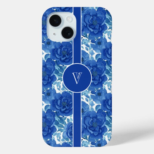 Elegant White Floral Personalisiert iPhone Case (Rückseite)
