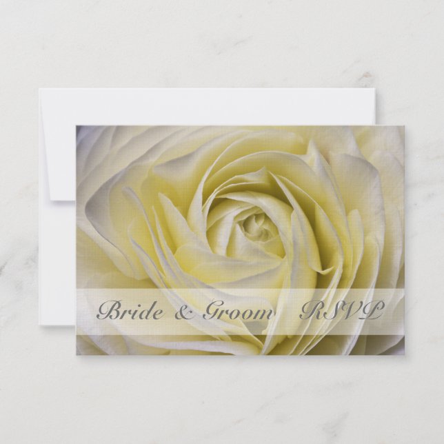 Elegant White Floral Wedding RSVP (Vorderseite)