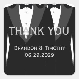 Elegant White Gay Wedding Favor Stickers
