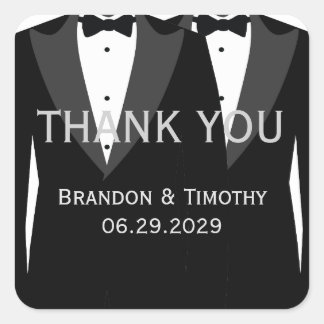 Elegant White Gay Wedding Favor Stickers
