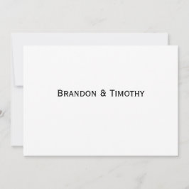 Elegant White Gay Wedding RSVP Card Einladung