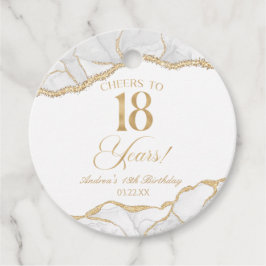 Elegant White Gold Agate 18. Geburtstagsparty Geschenkanhänger