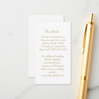 Elegant White & Gold Art Deco Enclosure card Begleitkarte