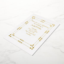 Elegant White & Gold Art Deco Foil Invitation