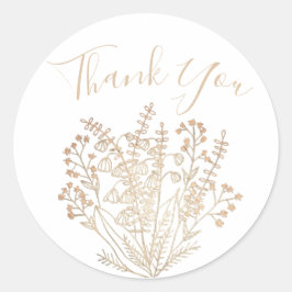 Elegant White & Gold Dankeschön Sticker