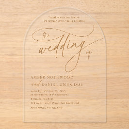 Elegant White Gold Floral Arch Wedding  Acryleinladungen