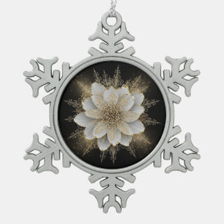 Elegant White & Gold Floral Ornament