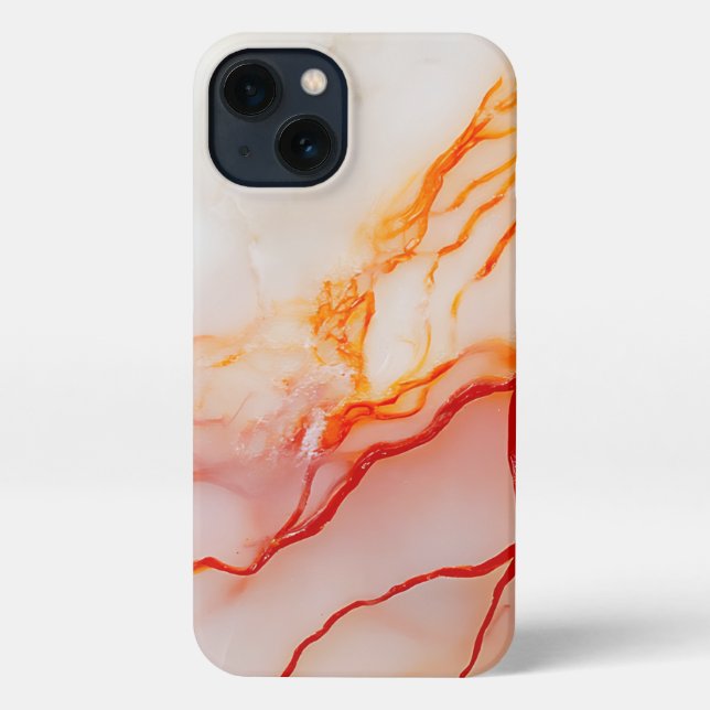 Elegant White & Gold Marble Pattern iPhone Hülle (Rückseite)