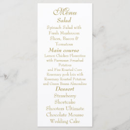 Elegant White & Gold Menu card Menükarte