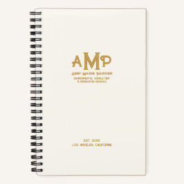 Elegant White Gold Monogram Bullet Page Journal Notizbuch