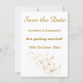 ELEGANT WHITE GOLD PASTEL MARBLE SAVE THE DATE