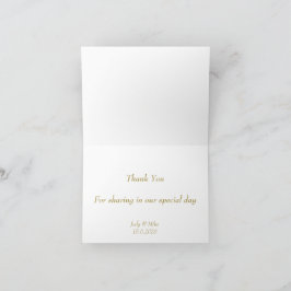Elegant White & Gold Than You card Dankeskarte