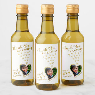 Elegant White Gold Vielen Dank 2024 Abschluss Gefa Weinetikett