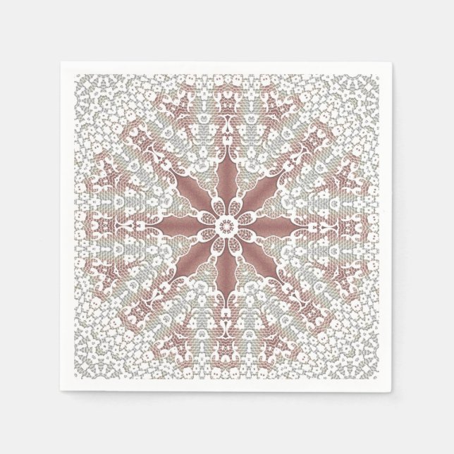 Elegant White Lace Floral Napkins Serviette (Vorderseite)