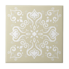 Elegant White Light Beige Azulejo Muster A01c Fliese