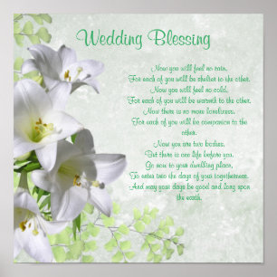 Elegant White Lilies Apache Wedding Segen Poster