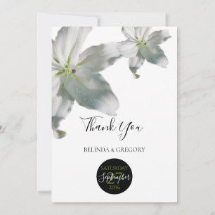 Elegant White Lilies Wedding Dankeschön Card Dankeskarte