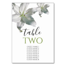 Elegant White Lilies Wedding Guest Names