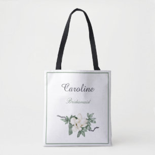 Elegant White Magnolia Blossom Bridesmaid