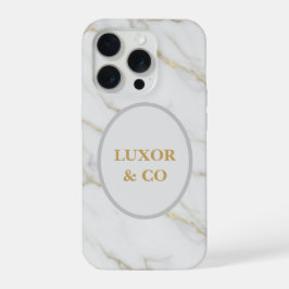 Elegant White Marble & Gold Veins iPhone 16 Pro  iPhone 15 Pro Hülle