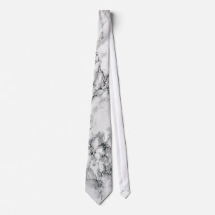 Elegant White Marble Neck Tie Krawatte