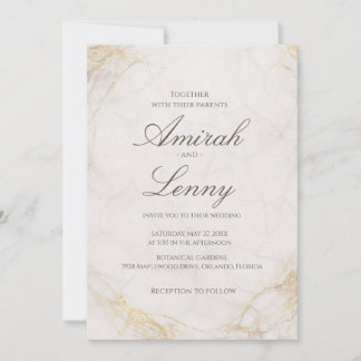 Elegant White Marble Wedding Invitation Background Einladung