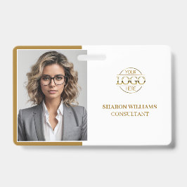 Elegant White Minimalistisch Company Mitarbeiter F Ausweis