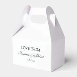 Elegant White Minimalistisch Wedding Script Gesche Geschenkschachtel