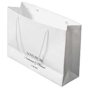 Elegant White Minimalistisch Wedding Script Gesche Große Geschenktüte