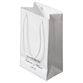 Elegant White Minimalistisch Wedding Script Gesche Kleine Geschenktüte